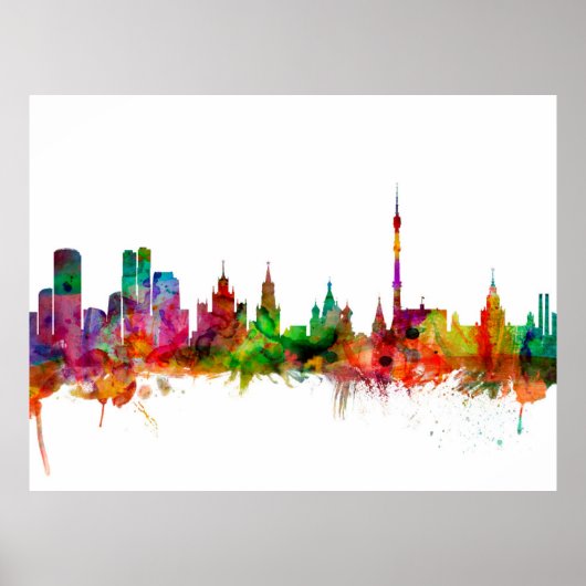 Moskou Rusland Skyline Poster (Voorkant)