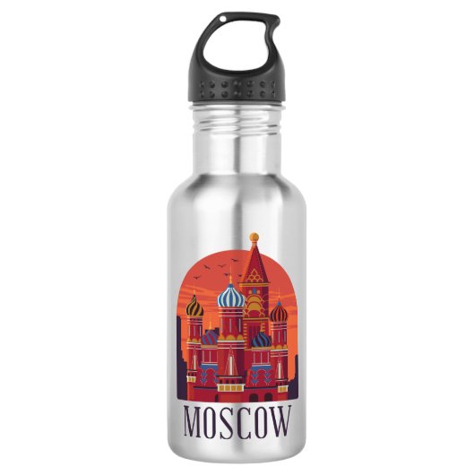 Moskou Rusland Skyline Waterfles (Voorkant)