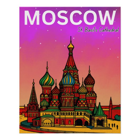 Moskou Rusland St. Basiliuskathedraal reizen Perfect Poster (Voorkant)