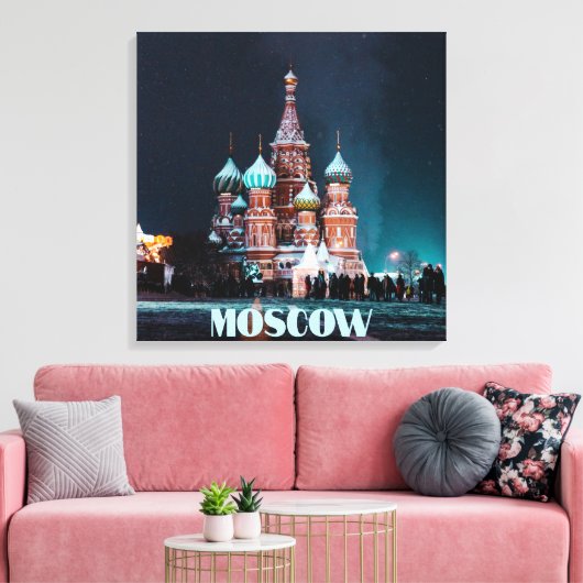 Moskou Rusland St. Basilkathedraal Canvas Afdruk (Insitu (Woonkamer))