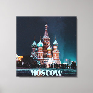 Moskou Rusland St. Basilkathedraal Canvas Afdruk
