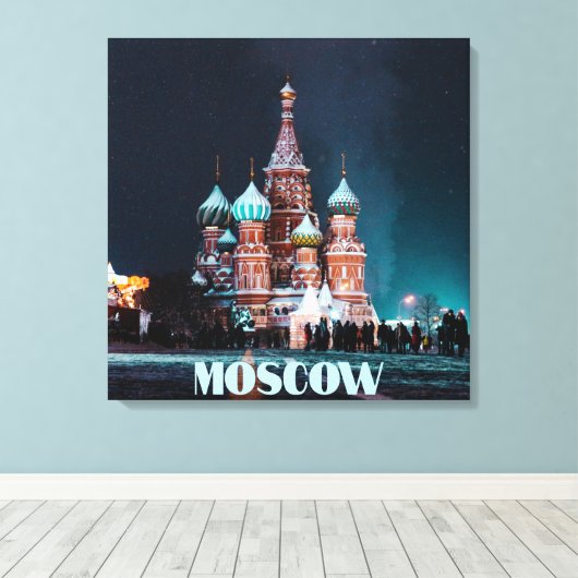 Moskou Rusland St. Basilkathedraal Canvas Afdruk (Insitu (Houten vloer))