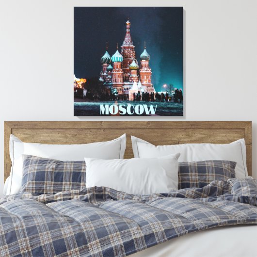 Moskou Rusland St. Basilkathedraal Canvas Afdruk (Insitu (Slaapkamer))