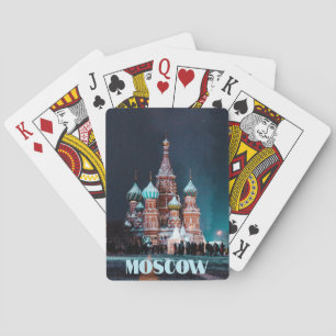 Moskou Rusland St. Basilkathedraal Pokerkaarten