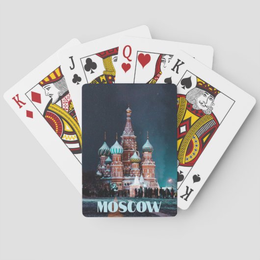 Moskou Rusland St. Basilkathedraal Pokerkaarten (Achterkant)