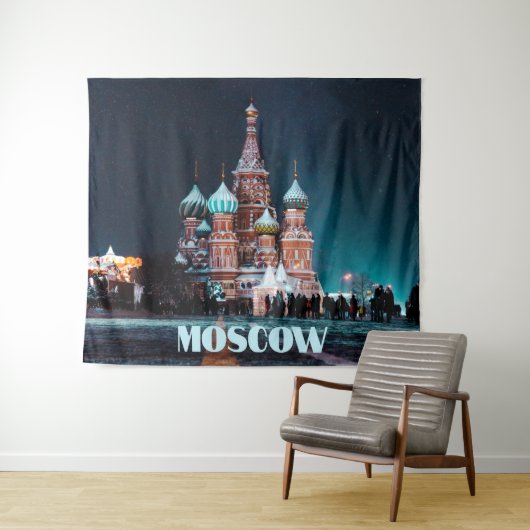 Moskou Rusland St. Basil's Kathedraal Wandkleed (In Situ (horizontaal))