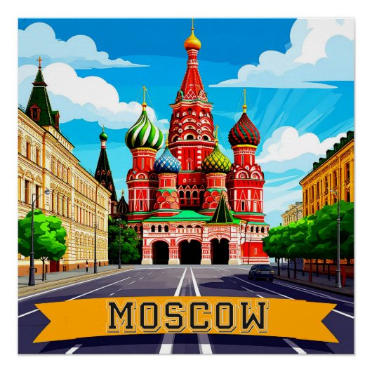 🧲 Moskou Rusland Stad Herinnering Perfect Poster (Voorkant)