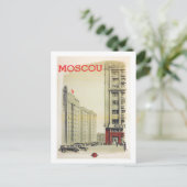 Moskou, Rusland, stadscentrum, gebouwen, vintage Briefkaart (Staand voorkant)