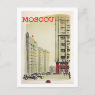 Moskou, Rusland, stadscentrum, gebouwen, vintage Briefkaart