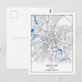 Moskou Rusland Stadskaarten Eenvoudig Poster reize Briefkaart (Voorkant / Achterkant)