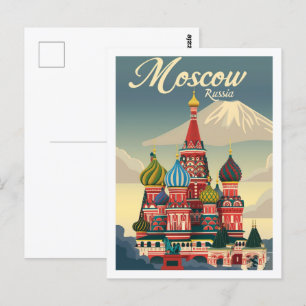 Moskou Rusland Vintage Beroemde Reisplaats Briefkaart