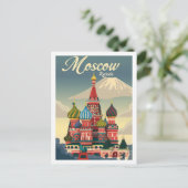 Moskou Rusland Vintage Beroemde Reisplaats Briefkaart (Staand voorkant)