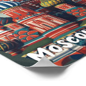 Moskou Rusland Vintage Beroemde Reisplaats Poster (Hoek)