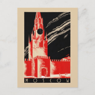 Moskou Rusland Vintage Reisposter Gerestaureerd Briefkaart