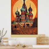 Moskou, Rusland Vintage Reisposter Poster (Keuken)