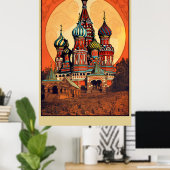 Moskou, Rusland Vintage Reisposter Poster (Thuiskantoor)