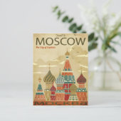 Moskou Rusland Vintage reizen Stadsstraten Briefkaart (Staand voorkant)