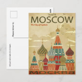 Moskou Rusland Vintage reizen Stadsstraten Briefkaart (Voorkant / Achterkant)