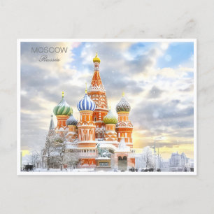 Moskou Rusland Vintage reizen Stadsstraten Briefkaart