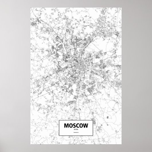 Moskou, Rusland (zwart op wit) Poster (Voorkant)