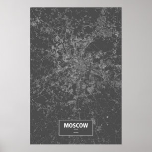Moskou, Rusland (zwart wit) Poster