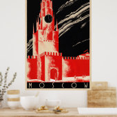 Moskou Russisch Vintage Travel Poster herstelt (Keuken)
