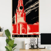 Moskou Russisch Vintage Travel Poster herstelt (Thuiskantoor)
