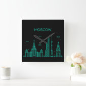 Moskou silhouet vierkante klok (Huis)