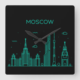 Moskou silhouet vierkante klok