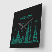 Moskou silhouet vierkante klok (Hoek)
