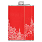 Moskou Sint-Basilkathedraal Roodplein Schets Heupfles (Achterkant)