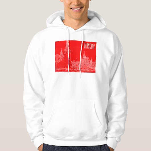 Moskou Sint-Basilkathedraal Roodplein Schets Hoodie (Voorkant)
