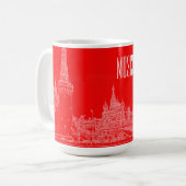 Moskou Sint-Basilkathedraal Roodplein Schets Koffiemok (Voorkant links)
