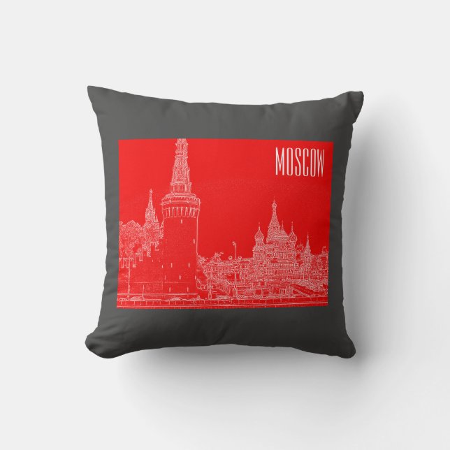 Moskou Sint-Basilkathedraal Roodplein Schets Kussen (Voorkant)