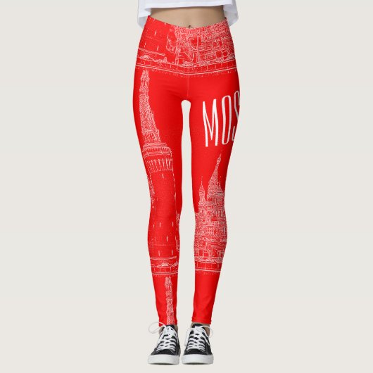 Moskou Sint-Basilkathedraal Roodplein Schets Leggings (Voorkant)