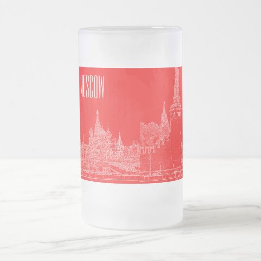 Moskou Sint-Basilkathedraal Roodplein Schets Matglas Bierpul (Center)