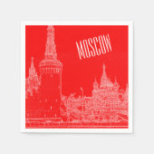 Moskou Sint-Basilkathedraal Roodplein Schets Servet (Voorkant)