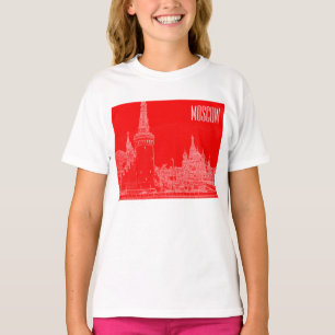 Moskou Sint-Basilkathedraal Roodplein Schets T-shirt