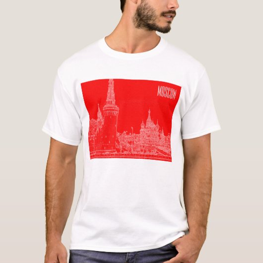Moskou Sint-Basilkathedraal Roodplein Schets T-shirt (Voorkant)