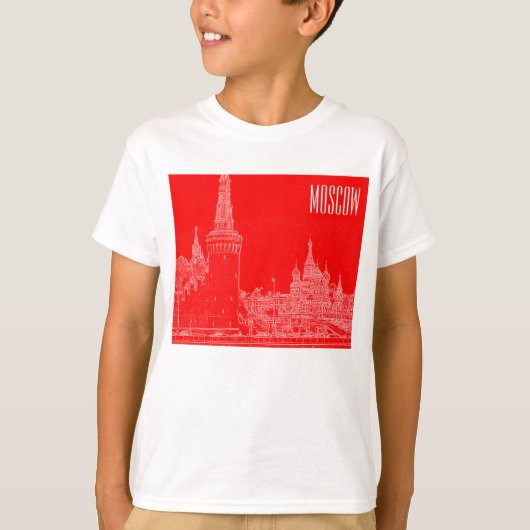 Moskou Sint-Basilkathedraal Roodplein Schets T-shirt (Voorkant)