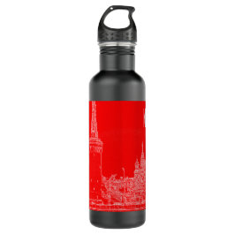 Moskou Sint-Basilkathedraal Roodplein Schets Waterfles