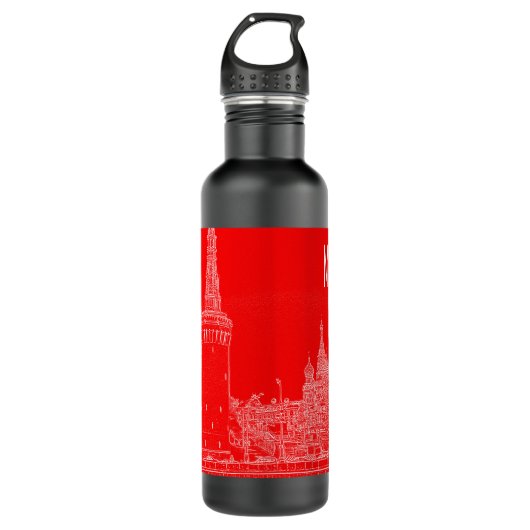 Moskou Sint-Basilkathedraal Roodplein Schets Waterfles (Voorkant)