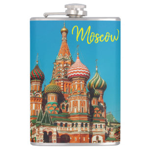 Moskou St Basil's Cathedral Rode Plein Heupfles