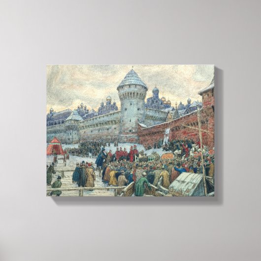 Moskou, vertrek na een gevecht canvas afdruk (Voorkant)
