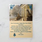 Moskou. Winter. leeuwsculptuur Geese witte kaart (Binnen)