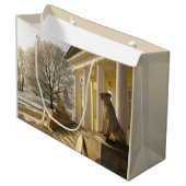 Moskou. Winter. leeuwsculptuur. Groot Cadeauzakje (Voorkant Gekanteld)