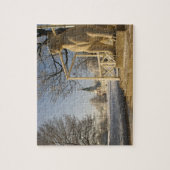 Moskou. Winter. leeuwsculptuur. Legpuzzel (Verticaal)