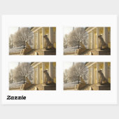 Moskou. Winter. leeuwsculptuur. Rechthoekige Sticker (Vel)