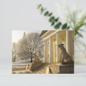 Moskou. Winter. leeuwsculptuur. RSVP Kaartje (Staand voorkant)