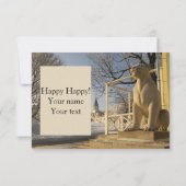 Moskou. Winter. leeuwsculptuur. RSVP Kaartje (Achterkant)